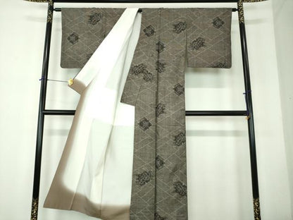 平和屋着物●本場大島紬　9マルキ　花菱文　正絹　逸品　DABF7722ps