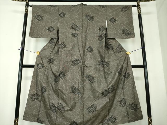 平和屋着物●本場大島紬　9マルキ　花菱文　正絹　逸品　DABF7722ps