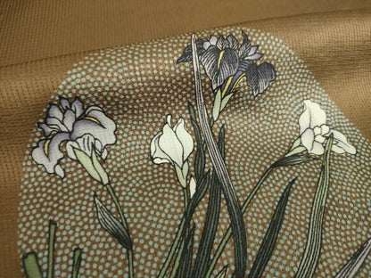 平和屋着物●訪問着　作家物　駒刺繍　手描き　色紙花丸文　正絹　逸品　DABF7723ps