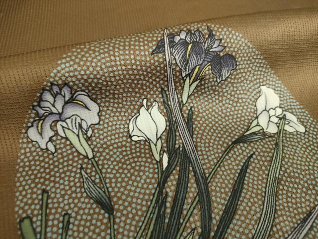 平和屋着物●訪問着　作家物　駒刺繍　手描き　色紙花丸文　正絹　逸品　DABF7723ps