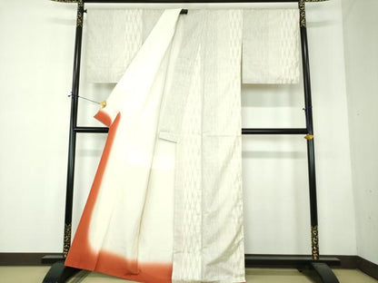 平和屋着物●本場大島紬　白大島　9マルキ　網目文　正絹　逸品　DABF7725ps