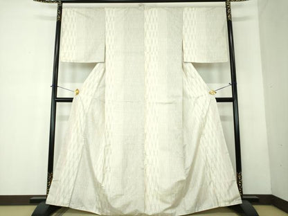 平和屋着物●本場大島紬　白大島　9マルキ　網目文　正絹　逸品　DABF7725ps
