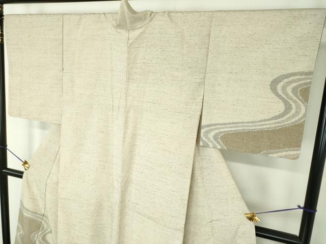 平和屋着物●ぜんまい紬　訪問着　100亀甲　流水文　正絹　逸品　DABF7727ps
