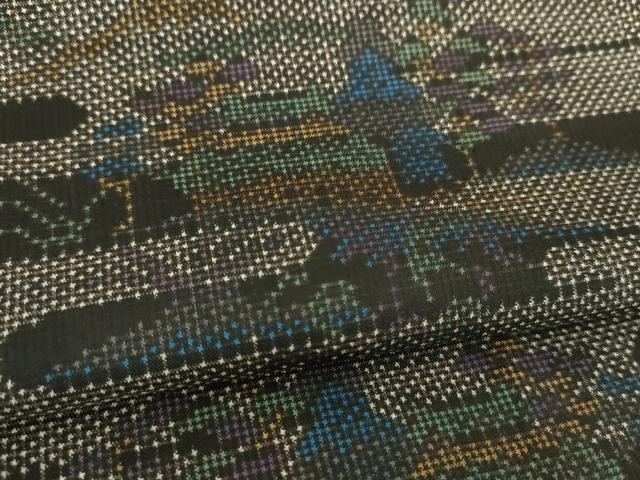 平和屋着物●本場大島紬　7マルキ　風景文　正絹　逸品　DABF7731ps