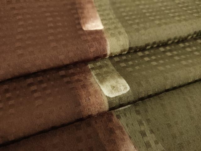 平和屋着物●上質な小紋　ろうけつ染め　よろけ縞　正絹　逸品　DABF7733ps