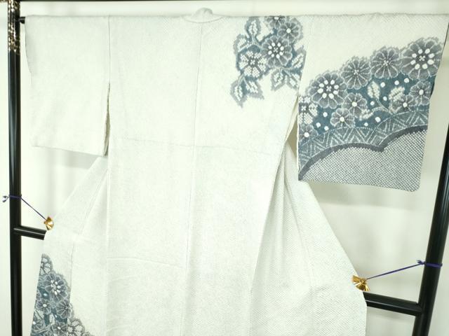 平和屋着物●名門　藤娘きぬたや・総絞り　訪問着　草花文　正絹　逸品　DABF7736ps