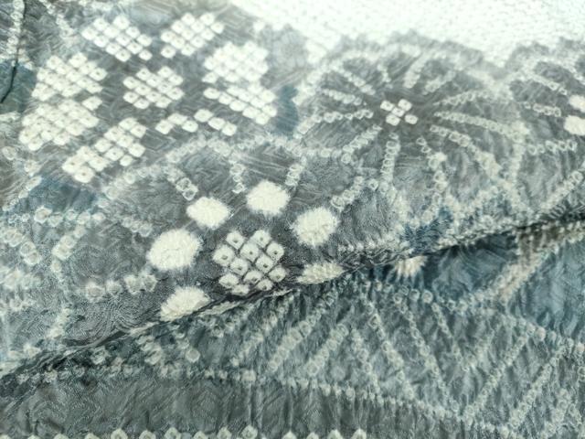 平和屋着物●名門　藤娘きぬたや・総絞り　訪問着　草花文　正絹　逸品　DABF7736ps