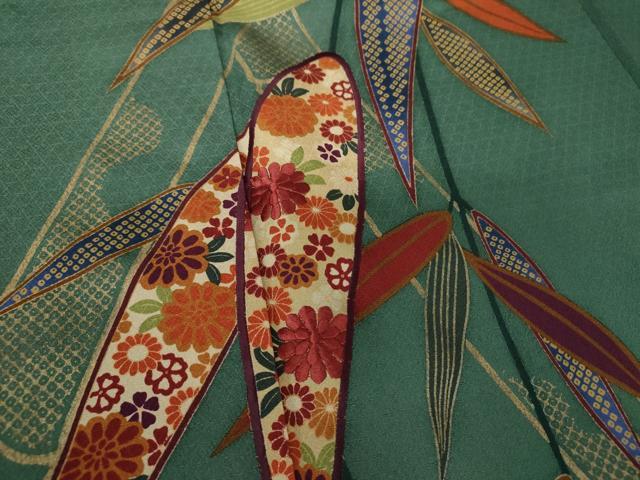 平和屋着物●訪問着　刺繍　笹竹花文　枝梅　金彩　正絹　逸品　DABF7740ps