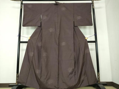 平和屋着物●京の名門・菱屋六右ェ門　西陣　紬　蜘蛛の巣　反端付き　正絹　逸品　DABF7744ps