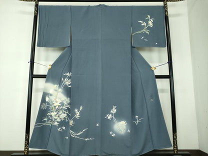 平和屋着物●京加賀友禅　百貫石峰　訪問着　草花文　暈し染め　反端付き　正絹　逸品　未使用　DABF7746ps