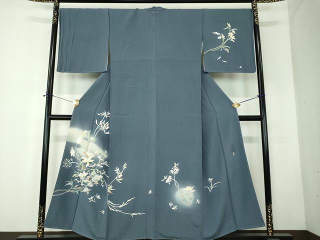 平和屋着物●京加賀友禅　百貫石峰　訪問着　草花文　暈し染め　反端付き　正絹　逸品　未使用　DABF7746ps