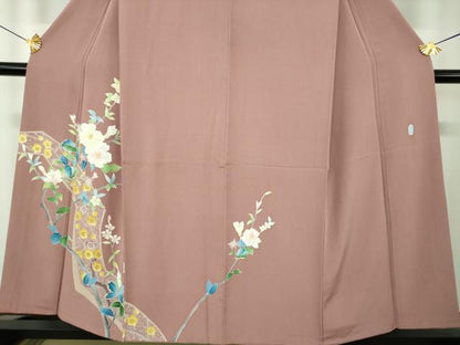 平和屋着物●本加賀友禅作家　南克治　訪問着　枝花文　正絹　逸品　DABF7757ps