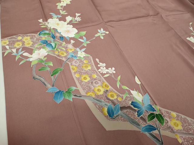 平和屋着物●本加賀友禅作家　南克治　訪問着　枝花文　正絹　逸品　DABF7757ps