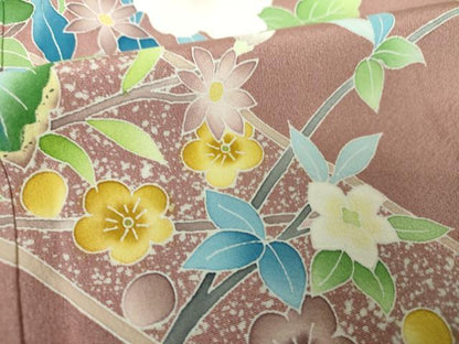 平和屋着物●本加賀友禅作家　南克治　訪問着　枝花文　正絹　逸品　DABF7757ps
