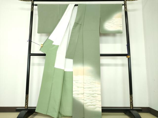 平和屋着物●近代日本画の巨匠　横山大観　じゅらく謹製　訪問着　霞文　暈し染め　正絹　逸品　DABF7760ps