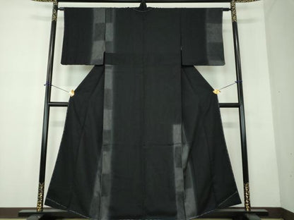 平和屋着物●訪問着　袷　宝尽くし間道　黒地　正絹　逸品　未使用　DABF7761ps