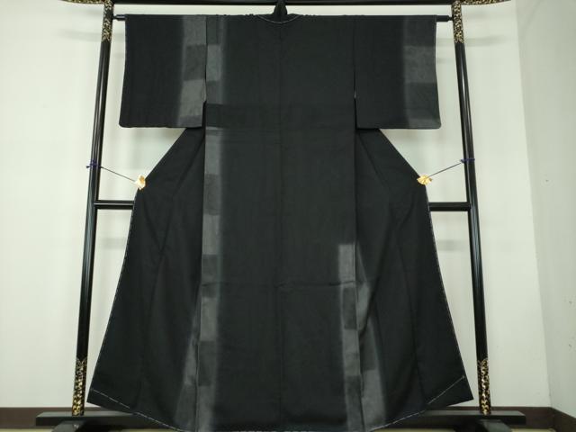 平和屋着物●訪問着　袷　宝尽くし間道　黒地　正絹　逸品　未使用　DABF7761ps