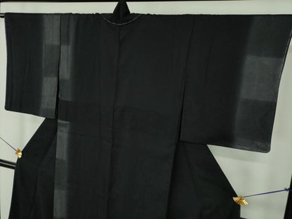 平和屋着物●訪問着　袷　宝尽くし間道　黒地　正絹　逸品　未使用　DABF7761ps