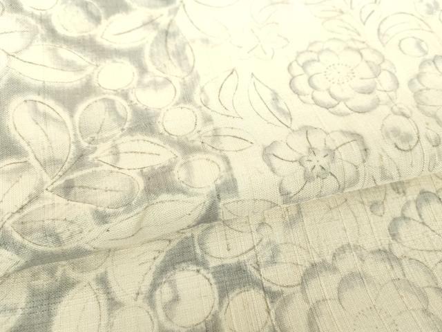 平和屋着物●上質な小紋　紬地　手描き　辻が花　正絹　逸品　DABF7762ps