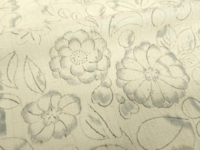 平和屋着物●上質な小紋　紬地　手描き　辻が花　正絹　逸品　DABF7762ps