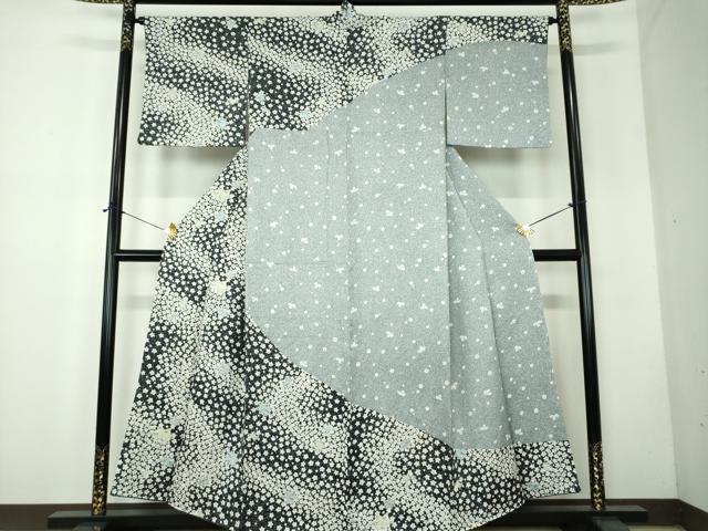 平和屋着物●訪問着　絞り　辻が花　舞楓　正絹　逸品　DABF7765ps