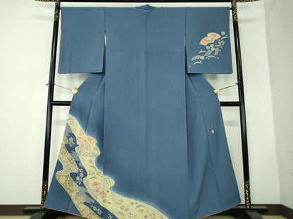 平和屋着物●越後十日町の一流染匠　桐屋・翠山工房　纐纈師　訪問着　絞り　辻が花　やまと誂製　正絹　逸品　DABF7766ps