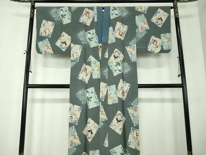 平和屋着物●男性　長襦袢　無双仕立て　破れ色紙吉祥文　成り物　正絹　逸品　DABF7777ps