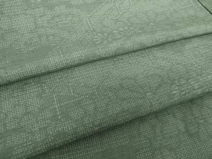 平和屋着物●結城紬　100亀甲　渡橋風景花文　正絹　逸品　DABF7788ps