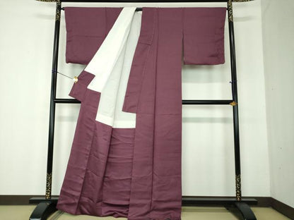 平和屋着物●本草木染作家　瑞寶　色無地　紋意匠　似せ紫色　正絹　逸品　未使用　DABF7790ps