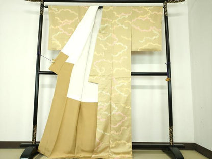 平和屋着物●訪問着　総絞り　雲文　正絹　逸品　未使用　DABF7792ps