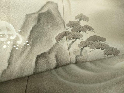 平和屋着物●伝統工芸士　森勇雄　訪問着　手描き　立波風景　暈し染め　正絹　逸品　未使用　DABF7794ps