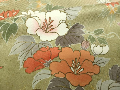 平和屋着物●訪問着　草花文　暈し染め　金彩　正絹　逸品　未使用　DABF7795ps
