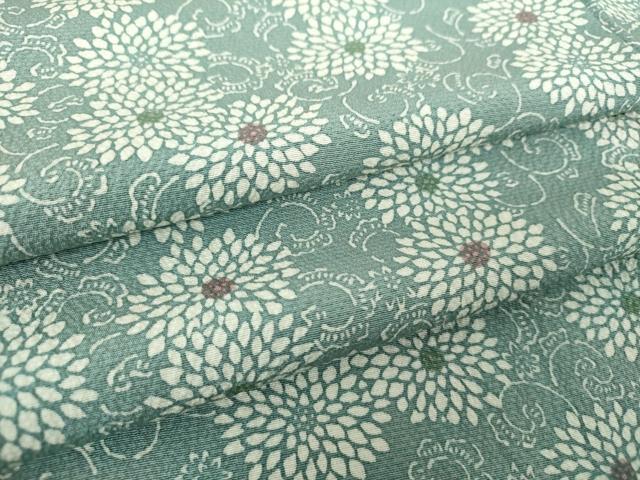 平和屋着物●上質な小紋　型染　菊唐草　正絹　逸品　DABF7798ps