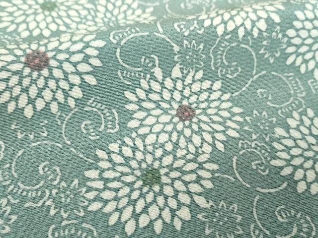 平和屋着物●上質な小紋　型染　菊唐草　正絹　逸品　DABF7798ps