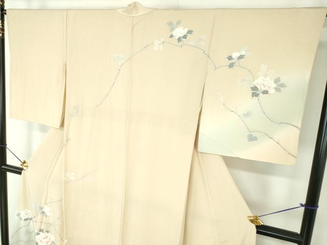 平和屋着物●訪問着　友禅　作家物　枝花文　休み鳥　暈し染め　正絹　逸品　DABF7799ps