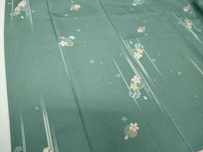 平和屋着物●上質な小紋　舞桜　正絹　逸品　未使用　DABF7800ps