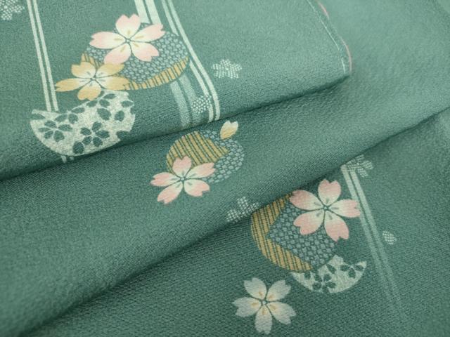 平和屋着物●上質な小紋　舞桜　正絹　逸品　未使用　DABF7800ps