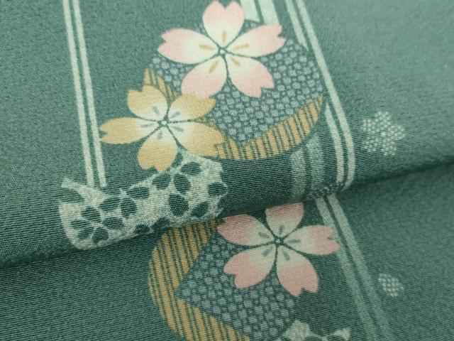 平和屋着物●上質な小紋　舞桜　正絹　逸品　未使用　DABF7800ps