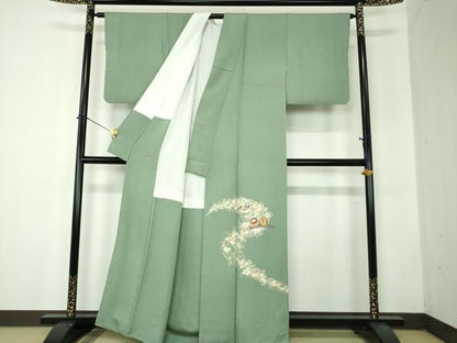 平和屋着物●豪華色留袖　作家物　駒刺繍　寿光織　鴛鴦花文　金彩　正絹　逸品　DABF7805ps