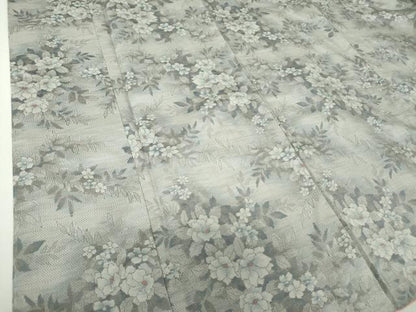 平和屋着物●本場大島紬　白大島　7マルキ　総絣　草花文　正絹　逸品　DABF7807ps