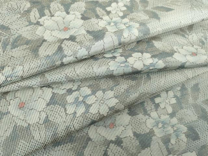 平和屋着物●本場大島紬　白大島　7マルキ　総絣　草花文　正絹　逸品　DABF7807ps