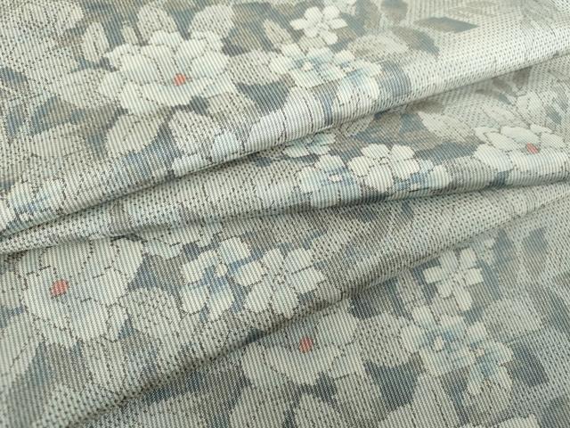 平和屋着物●本場大島紬　白大島　7マルキ　総絣　草花文　正絹　逸品　DABF7807ps