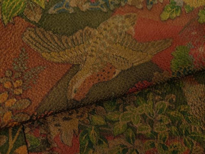 平和屋着物●訪問着　花鳥文　鬼しぼ縮緬　正絹　逸品　DABF7808ps