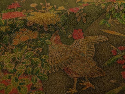 平和屋着物●訪問着　花鳥文　鬼しぼ縮緬　正絹　逸品　DABF7808ps