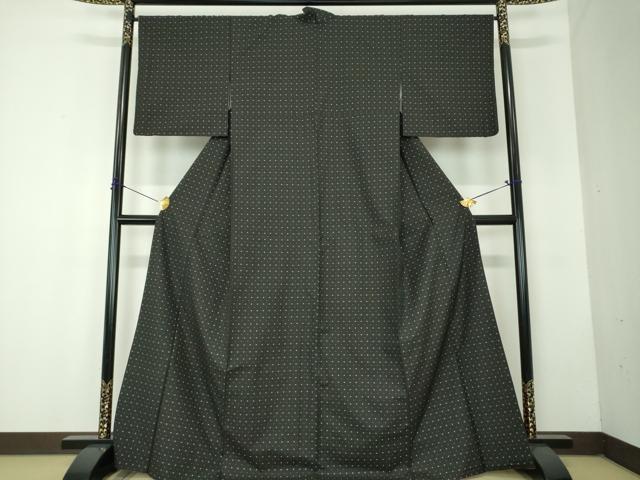 平和屋着物●本場大島紬　絣格子　正絹　逸品　DABF7809ps