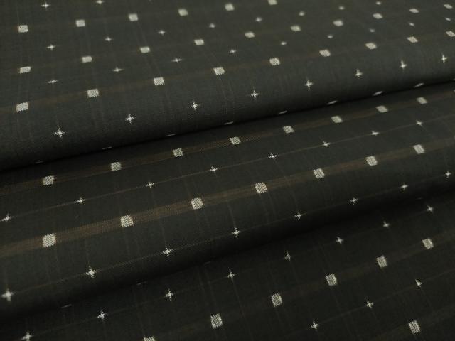平和屋着物●本場大島紬　絣格子　正絹　逸品　DABF7809ps