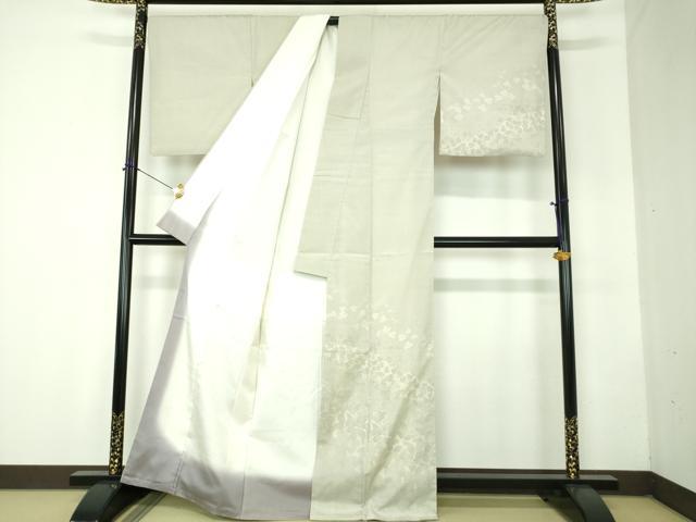 平和屋着物●本塩沢　訪問着　草花文　正絹　逸品　DABF7810ps