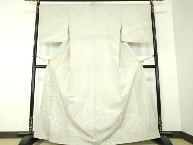 平和屋着物●本塩沢　訪問着　草花文　正絹　逸品　DABF7810ps