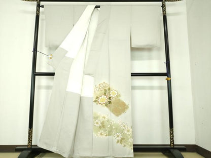 平和屋着物●豪華色留袖　駒刺繍　牡丹唐草　暈し染め　金彩　正絹　逸品　DABF7811ps