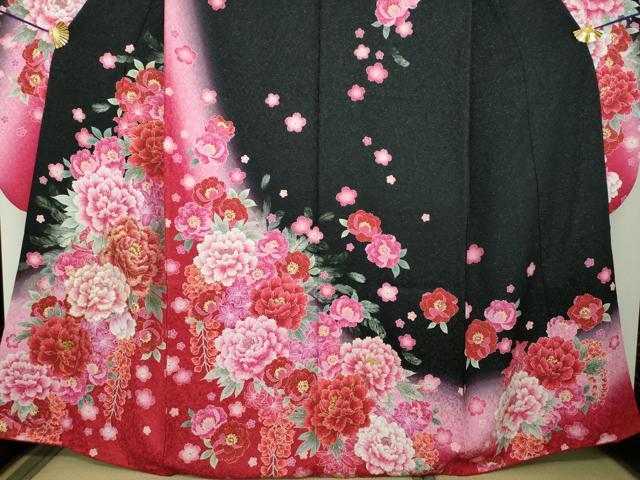 平和屋着物●豪華振袖　刺繍　舞桜　草花文　暈し染め　金糸　銀通し地　正絹　逸品　DABF7813ps